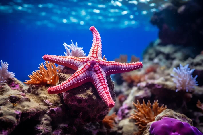 estrela-do-mar no fundo do oceano animais-invertebrados