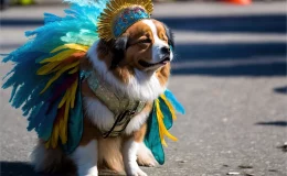 cachorro fantasiado para o carnaval